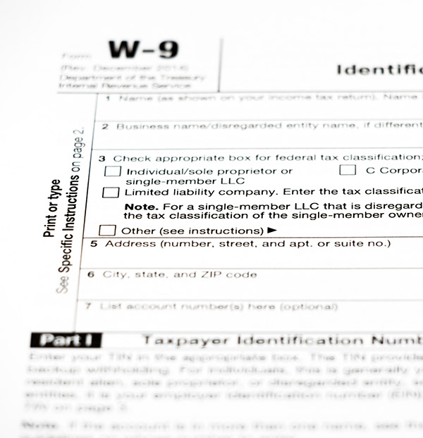 W9 Tax Form